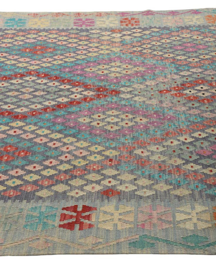 Detail image of 7' x 9' 7 Hand Woven Kilim Modern Wool Rug