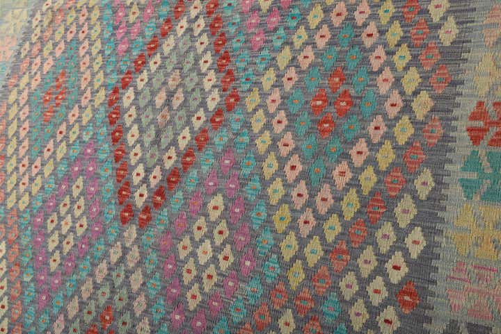 7' x 9' 7 Hand Woven Kilim Modern Wool Rug