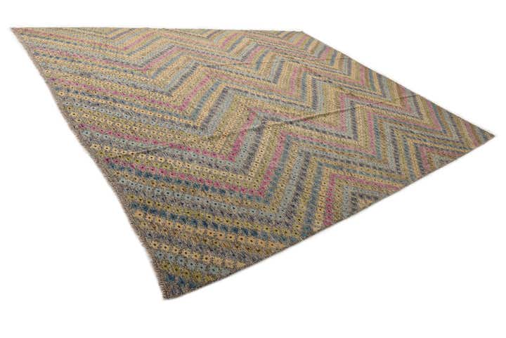 10' 8 x 13' 1 Hand Woven Kilim Modern Wool Rug