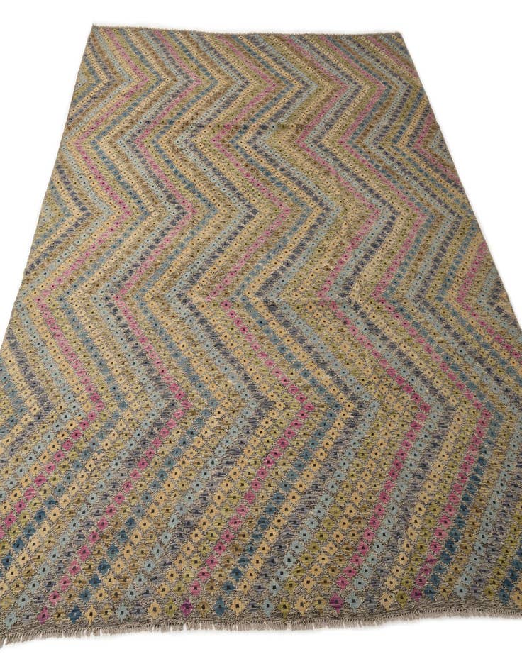 Detail image of 10' 8 x 13' 1 Hand Woven Kilim Modern Wool Rug