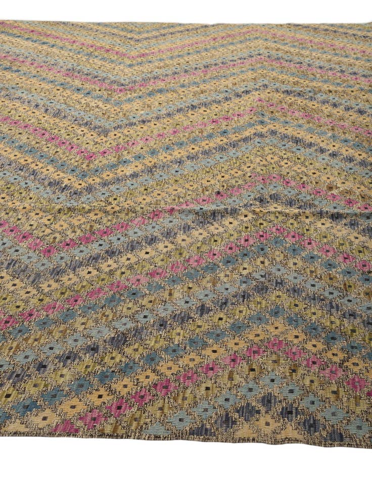 Detail image of 10' 8 x 13' 1 Hand Woven Kilim Modern Wool Rug
