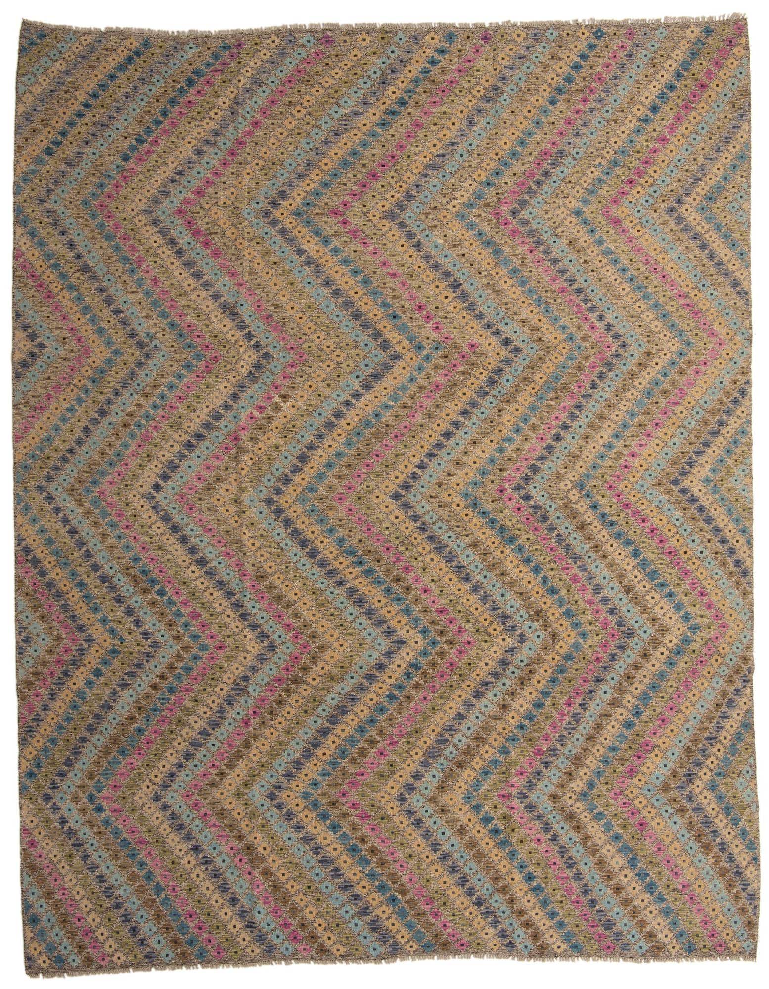 10' 8 x 13' 1 Hand Woven Kilim Modern Wool Rug