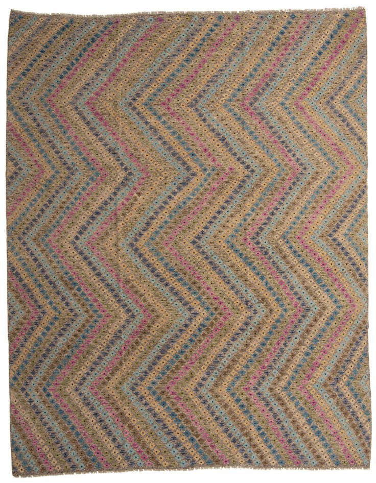 Detail image of 10' 8 x 13' 1 Hand Woven Kilim Modern Wool Rug