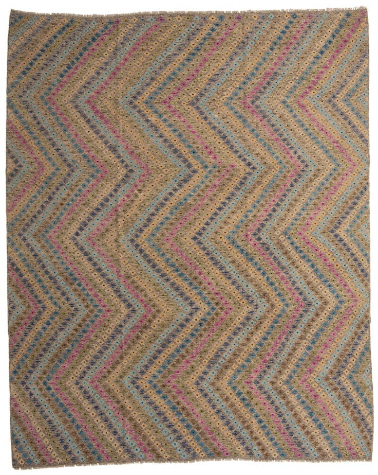 Detail image of 10' 8 x 13' 1 Hand Woven Kilim Modern Wool Rug