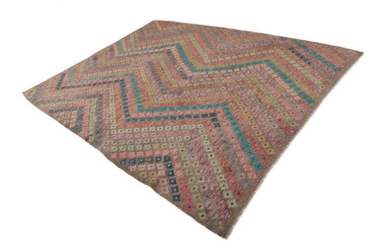 Detail image of 7' 2 x 9' Hand Woven Kilim Modern Wool Rug