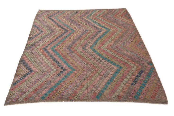 Detail image of 7' 2 x 9' Hand Woven Kilim Modern Wool Rug