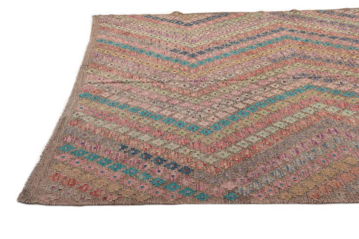 Detail image of 7' 2 x 9' Hand Woven Kilim Modern Wool Rug