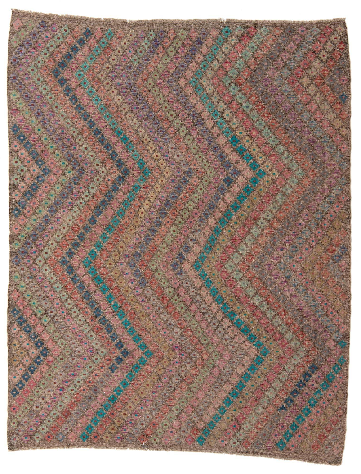 7' 2 x 9' Hand Woven Kilim Modern Wool Rug