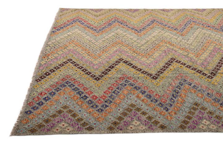 8' 6 x 9' 9 Hand Woven Kilim Modern Wool Rug