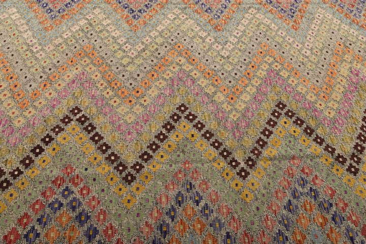 8' 6 x 9' 9 Hand Woven Kilim Modern Wool Rug