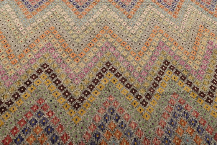 Detail image of 8' 6 x 9' 9 Hand Woven Kilim Modern Wool Rug