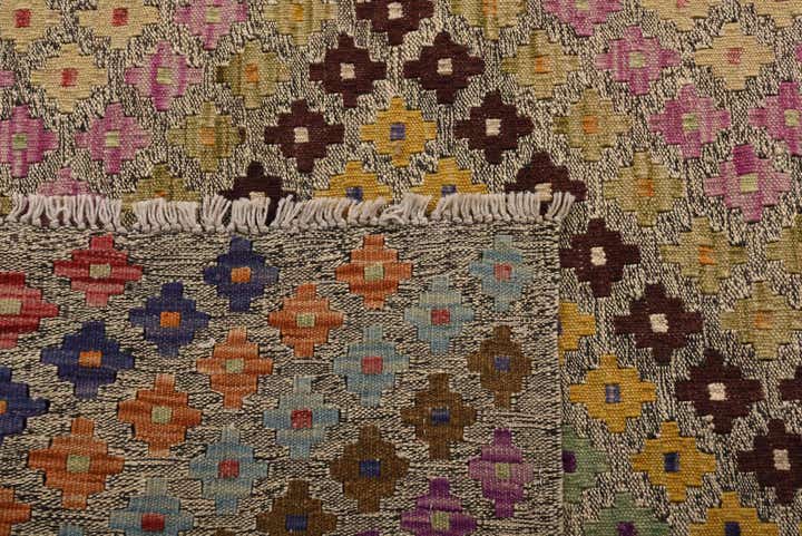 8' 6 x 9' 9 Hand Woven Kilim Modern Wool Rug