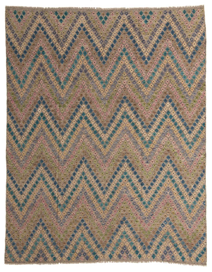 Detail image of 9' x 11' 3 Hand Woven Kilim Modern Wool Rug