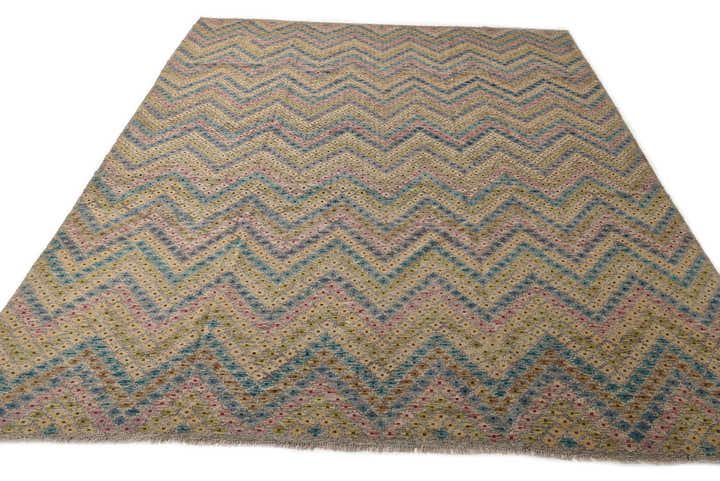 10' 8 x 12' 10 Hand Woven Kilim Modern Wool Rug