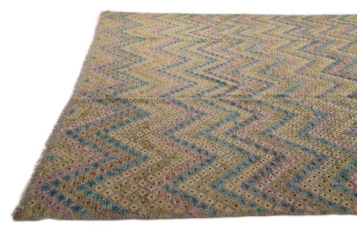 10' 8 x 12' 10 Hand Woven Kilim Modern Wool Rug