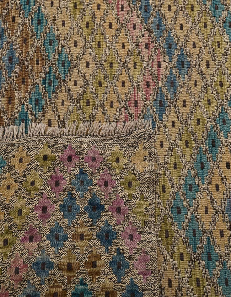 Detail image of 10' 8 x 12' 10  Hand Woven Kilim Modern Wool Rug