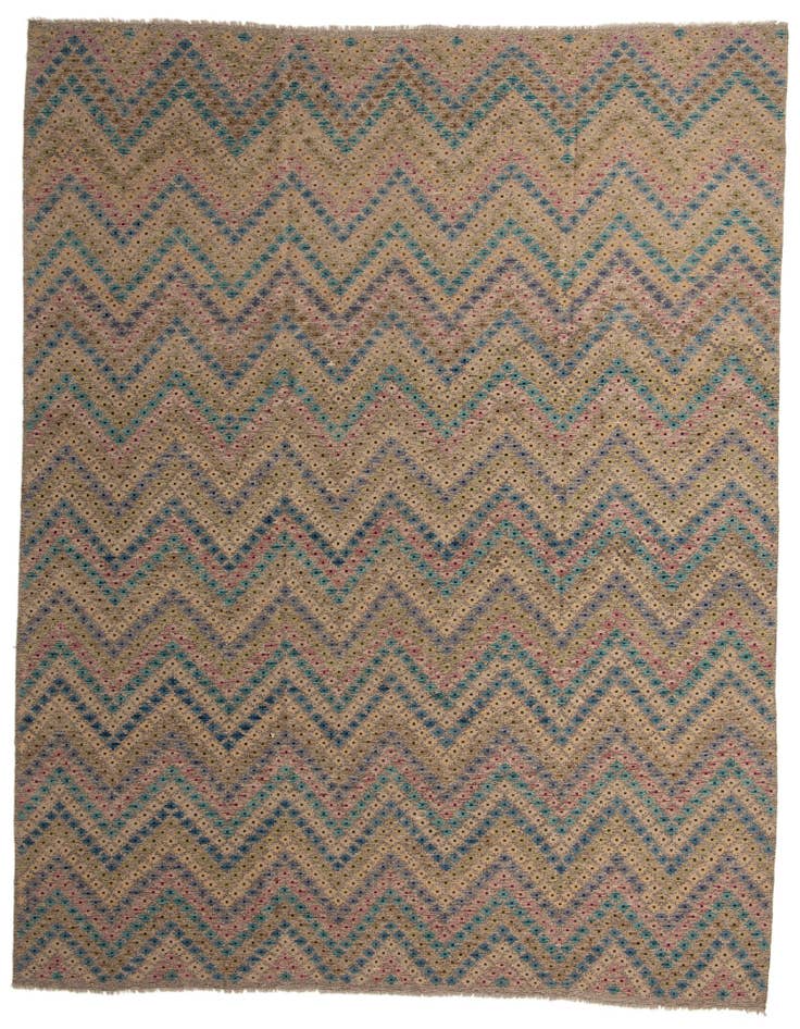 Detail image of 10' 8 x 12' 10 Hand Woven Kilim Modern Wool Rug