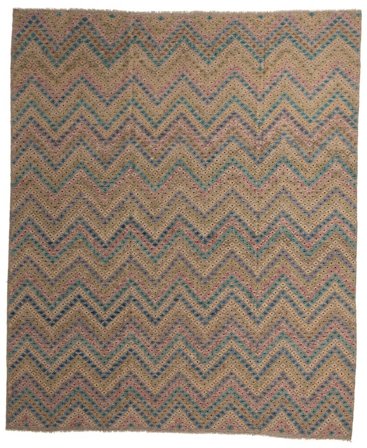 Detail image of 10' 8 x 12' 10 Hand Woven Kilim Modern Wool Rug