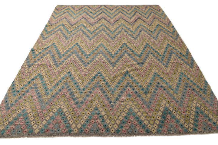 10' 4 x 13' Hand Woven Kilim Modern Wool Rug