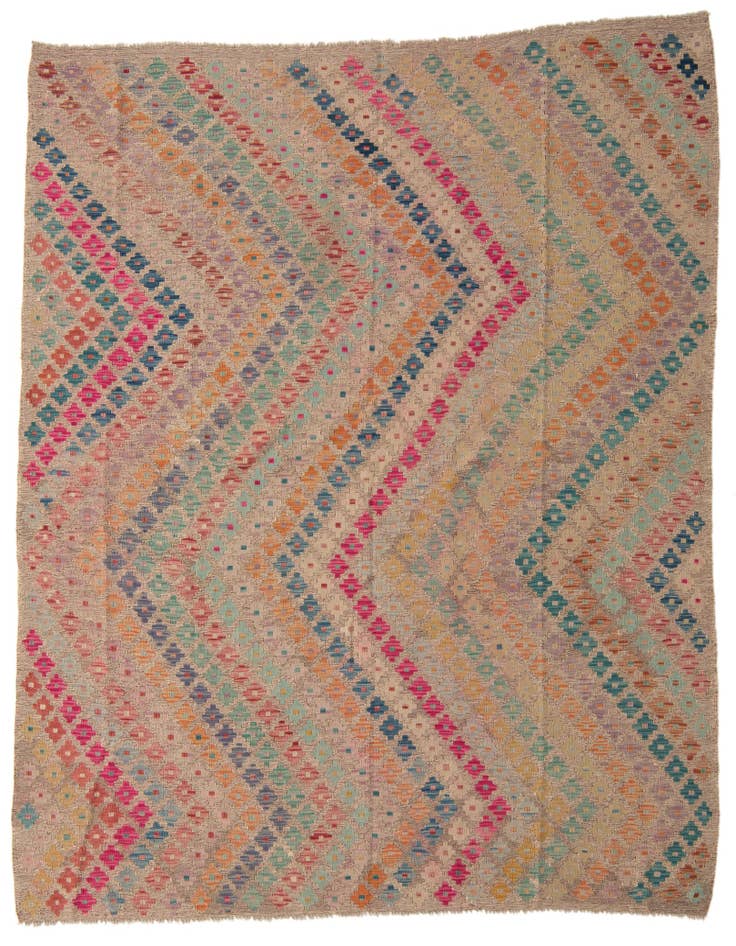 Detail image of 6' 9 x 8' 3 Hand Woven Kilim Modern Wool Rug