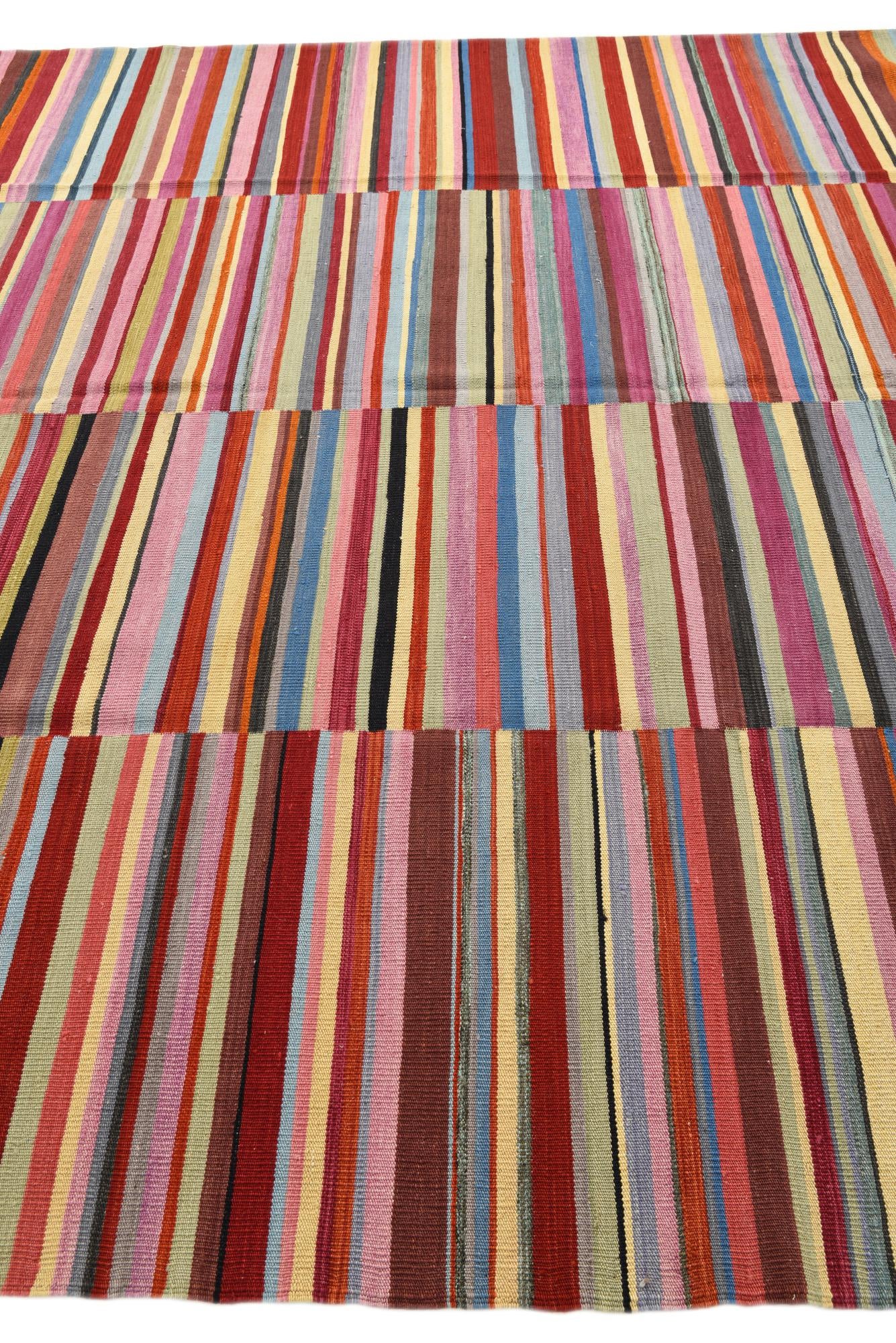 8' 8 x 9' 7 Hand Woven Kilim Modern Wool Rug
