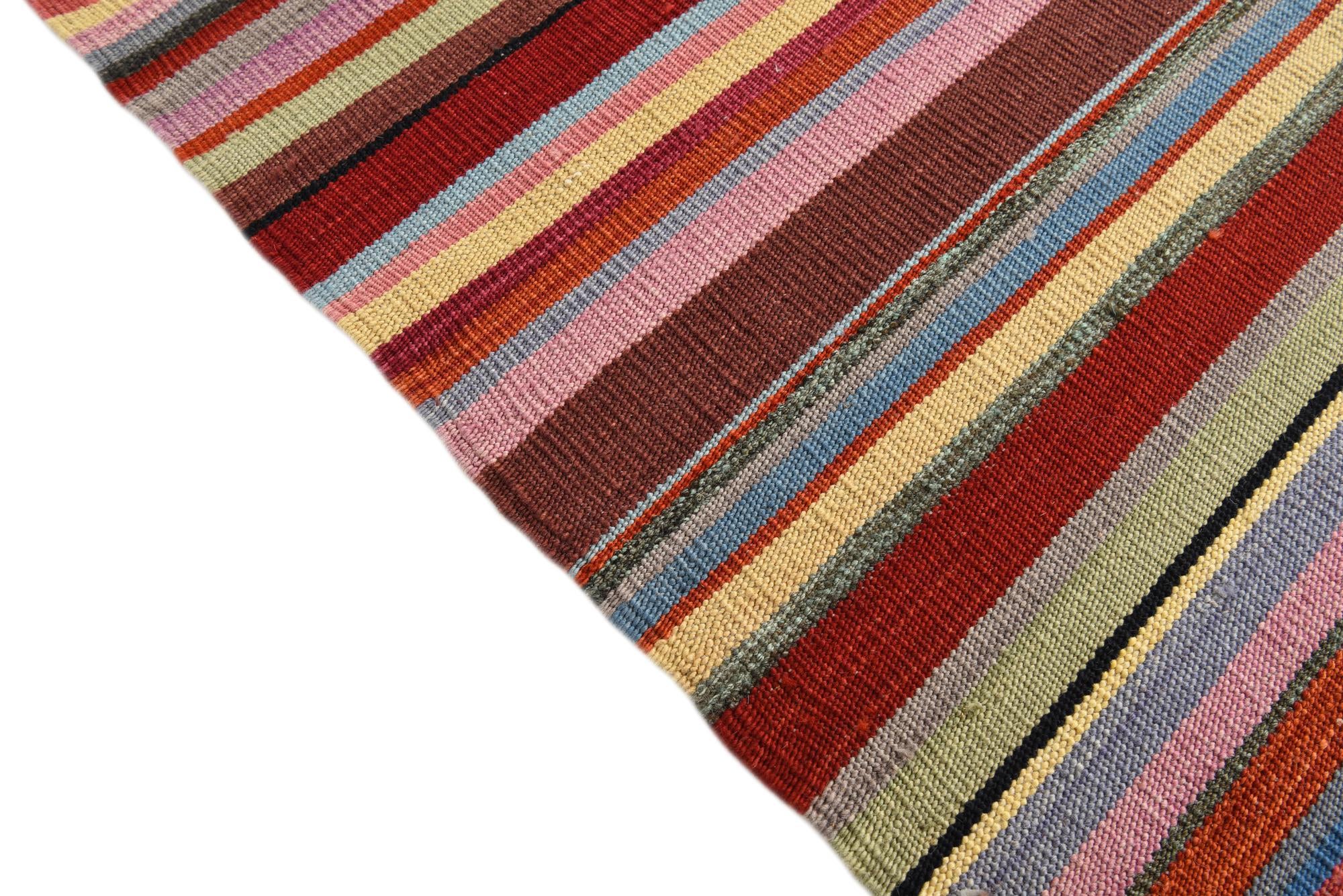 8' 8 x 9' 7 Hand Woven Kilim Modern Wool Rug