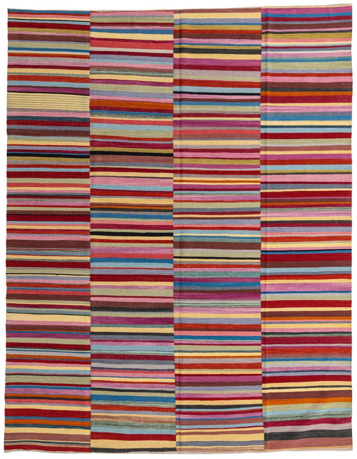 Detail image of 8' 8 x 9' 7 Hand Woven Kilim Modern Wool Rug