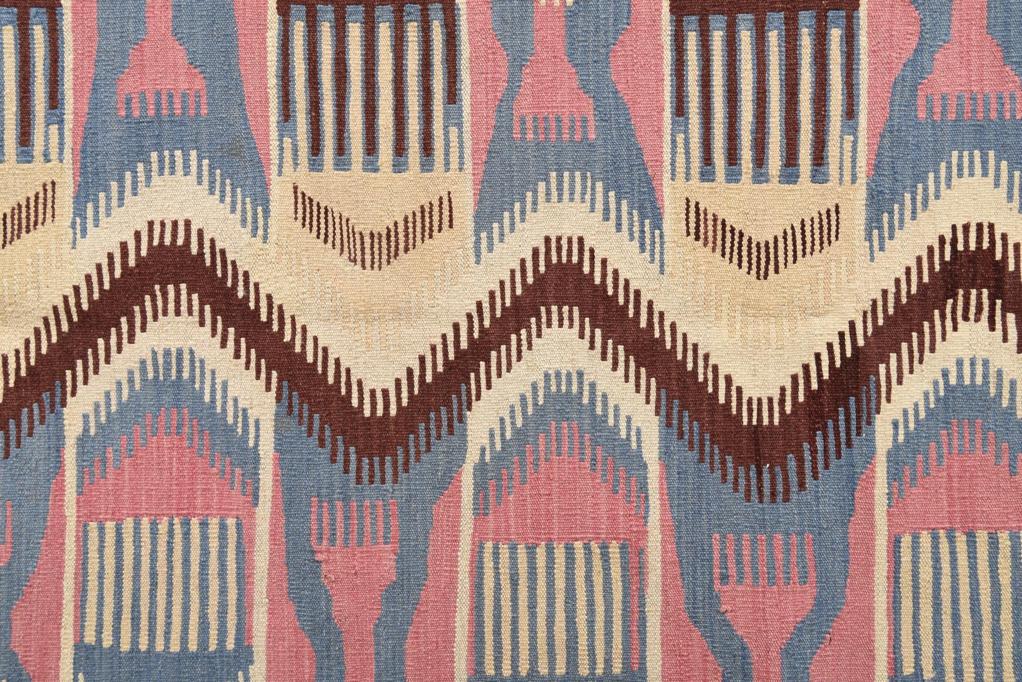6' x 8' 2 Hand Woven Kilim Modern Wool Rug