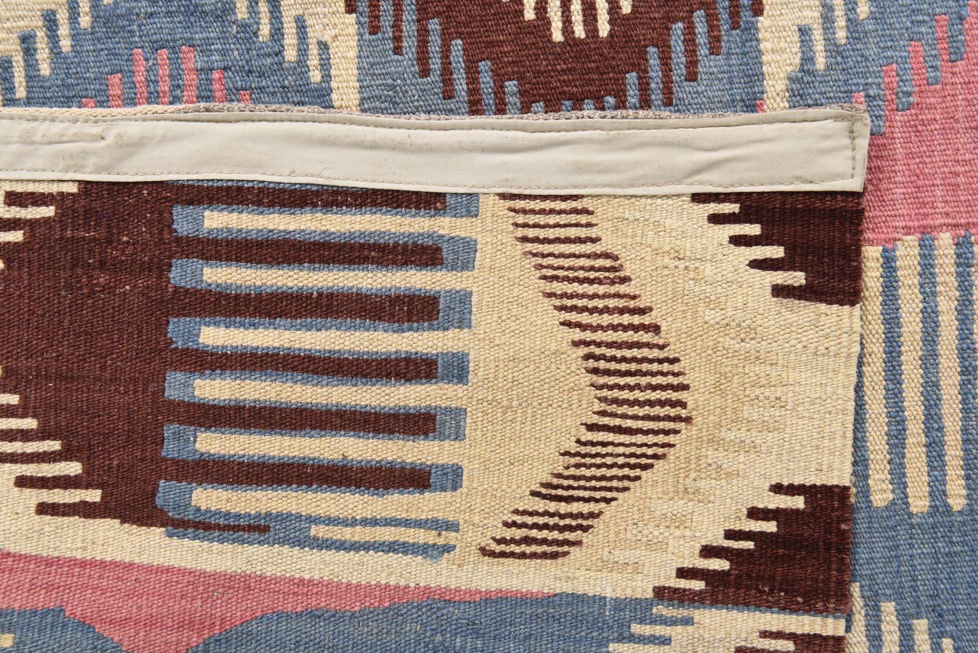 6' x 8' 2 Hand Woven Kilim Modern Wool Rug