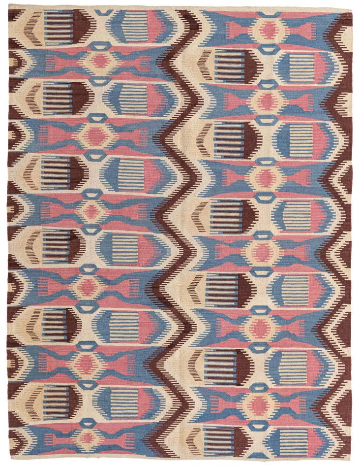 Detail image of 6' x 8' 2 Hand Woven Kilim Modern Wool Rug