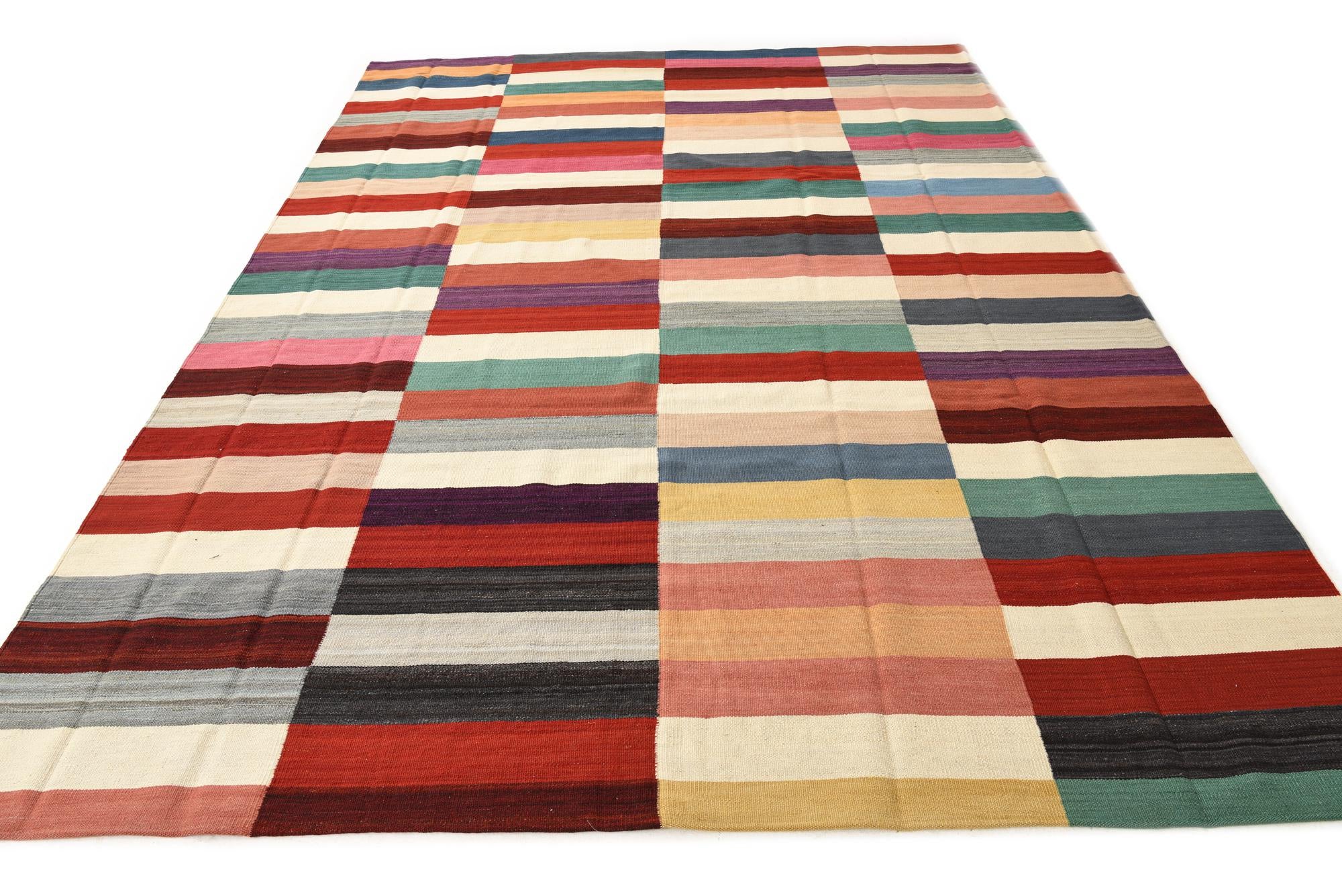 8' 2 x 11' 5 Hand Woven Kilim Modern Wool Rug