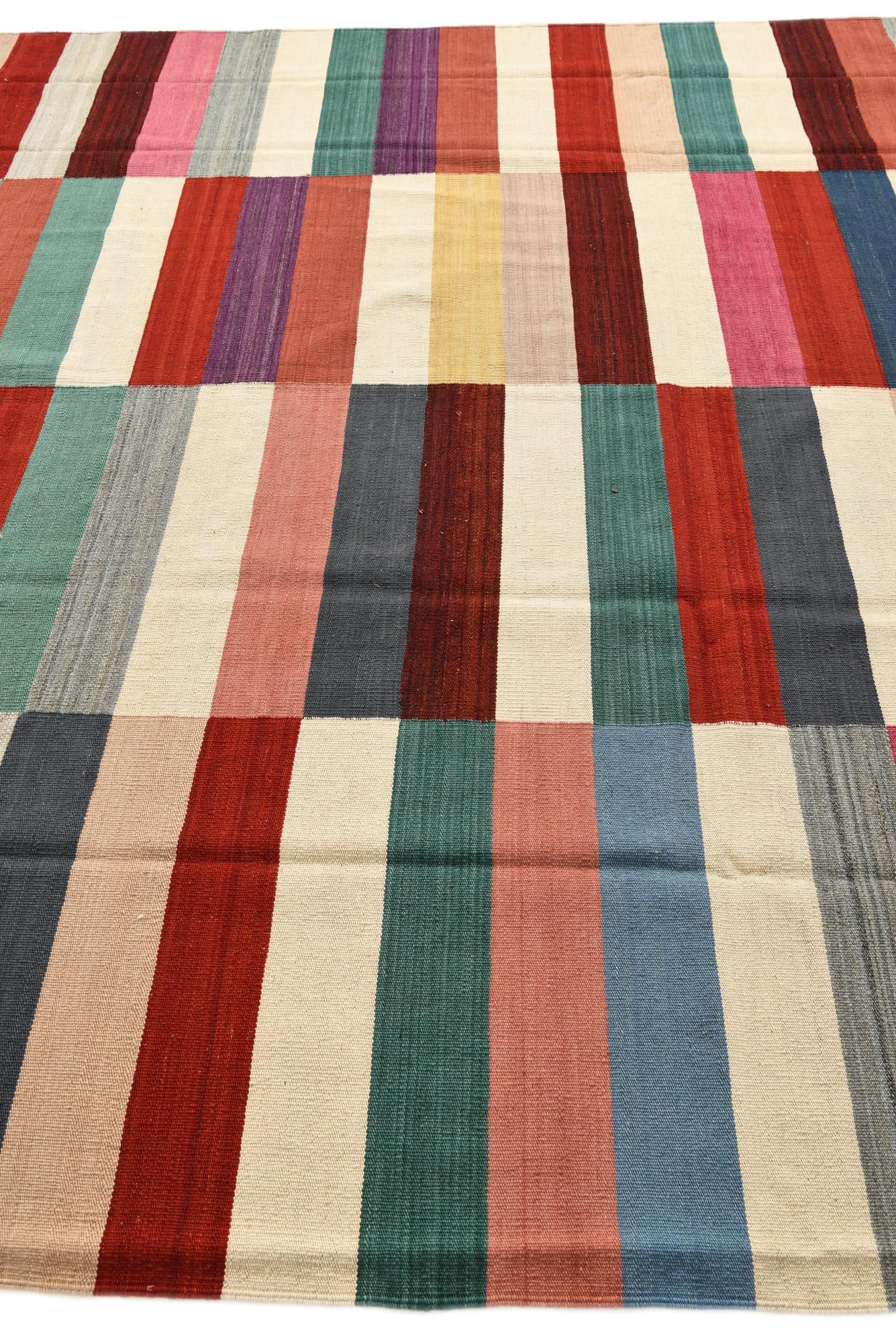 8' 2 x 11' 5 Hand Woven Kilim Modern Wool Rug