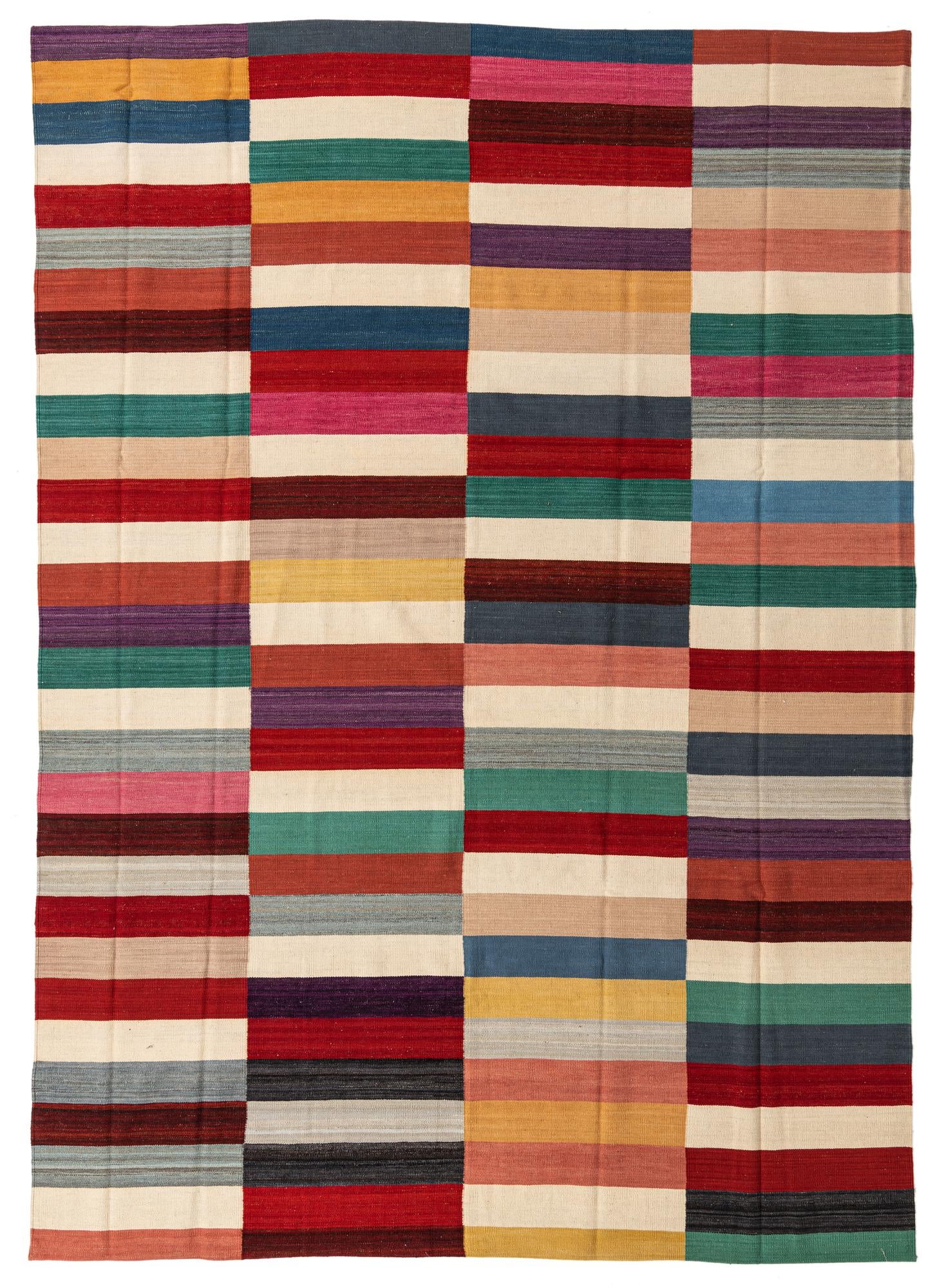 8' 2 x 11' 5 Hand Woven Kilim Modern Wool Rug