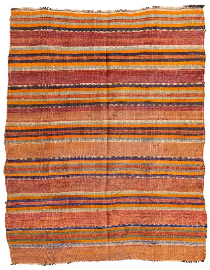 Detail image of 4' 5 x 7' 7 Hand Woven Kilim Modern Wool Rug