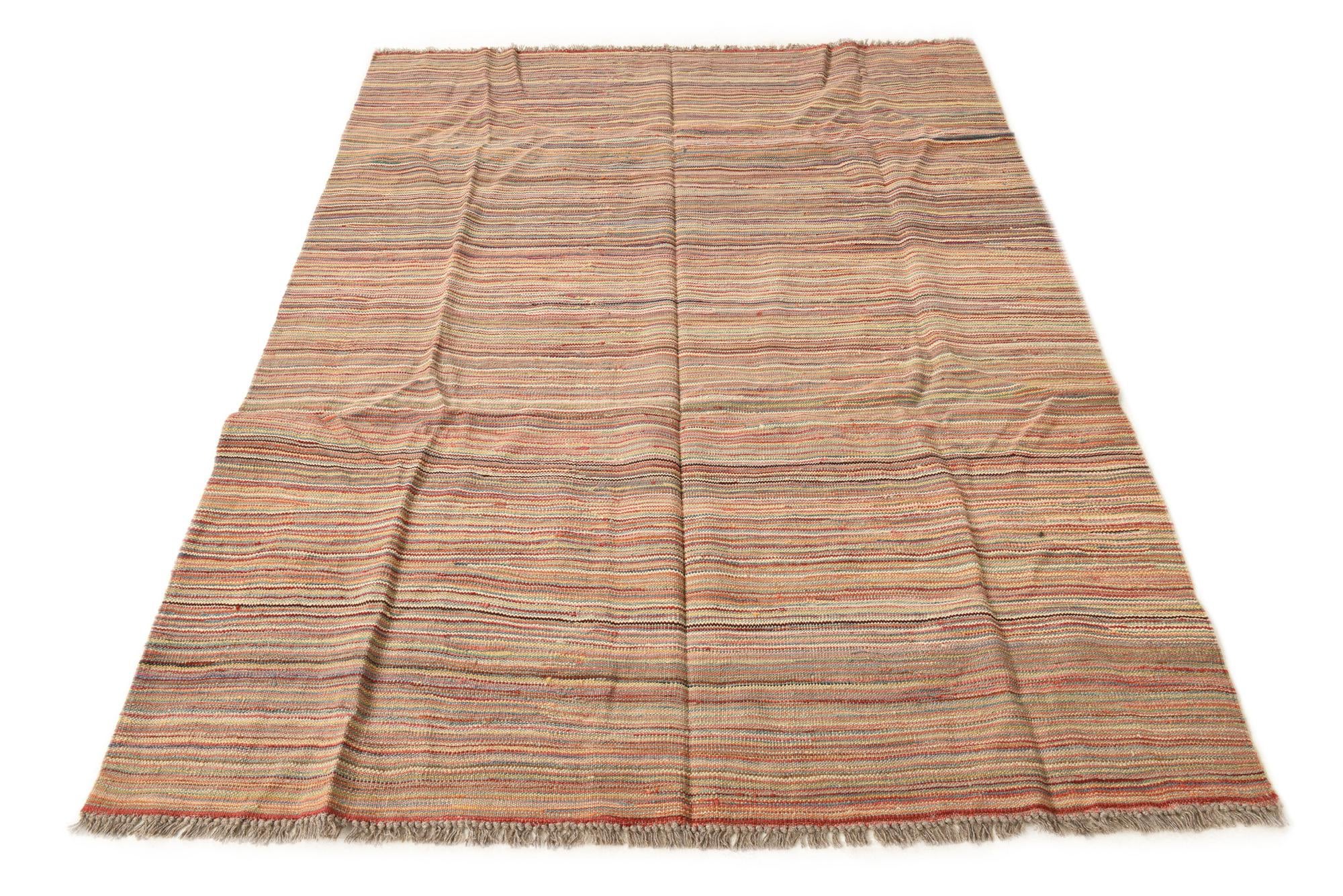 5' x 6' 7 Hand Woven Kilim Modern Wool Rug