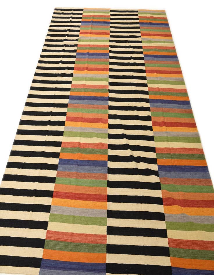 Detail image of 9' 9 x 12' 11  Hand Woven Kilim Modern Wool Rug