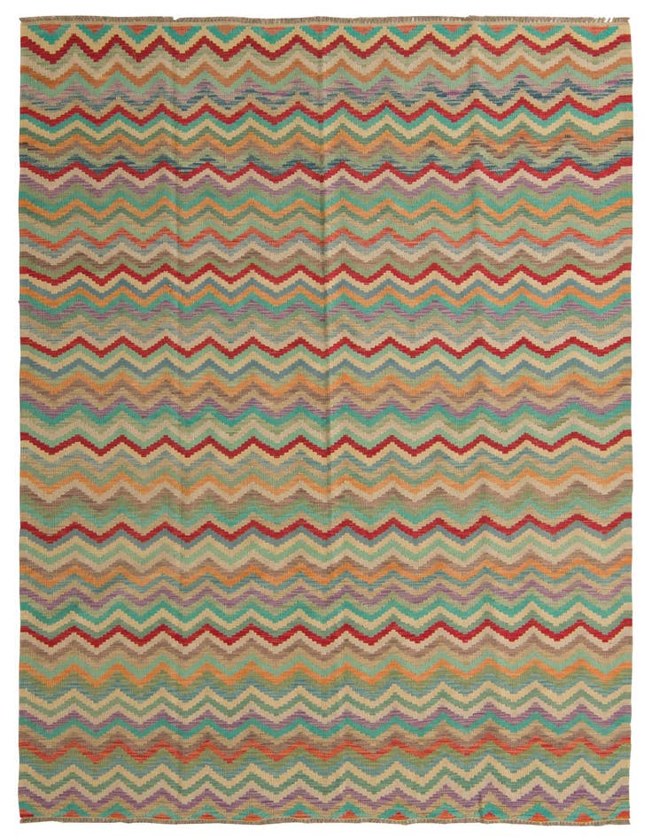 Detail image of 6' 7 x 9' 5 Hand Woven Kilim Modern Wool Rug