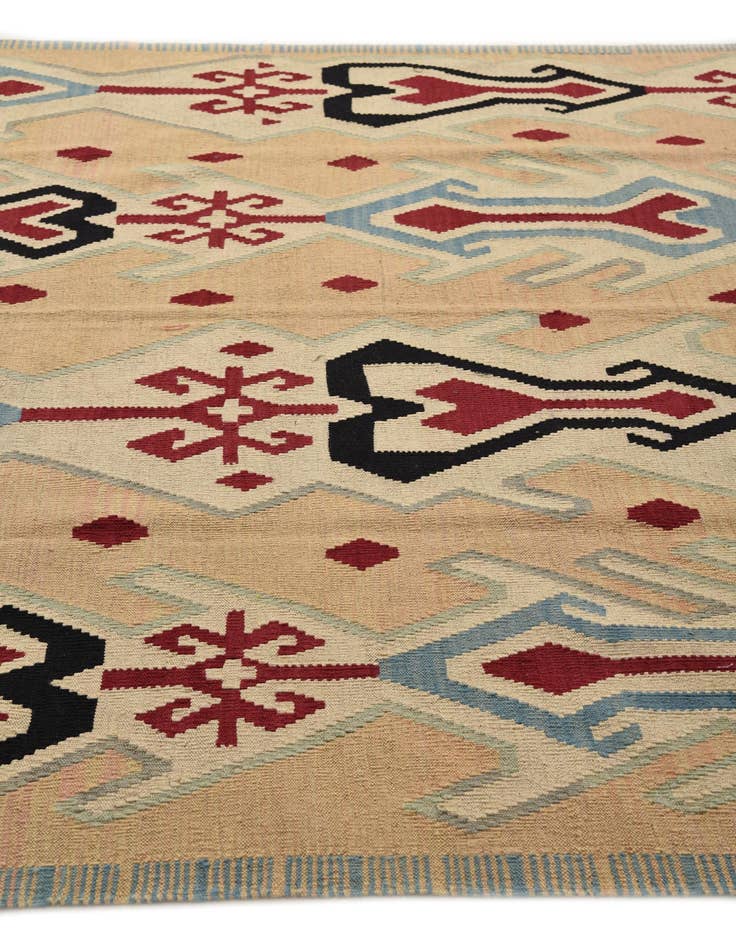 Detail image of 7' x 9' 5  Hand Woven Kilim Modern Wool Rug