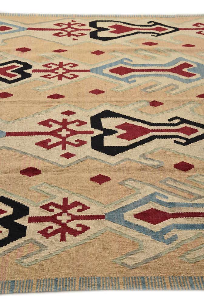 7' x 9' 5 Hand Woven Kilim Modern Wool Rug