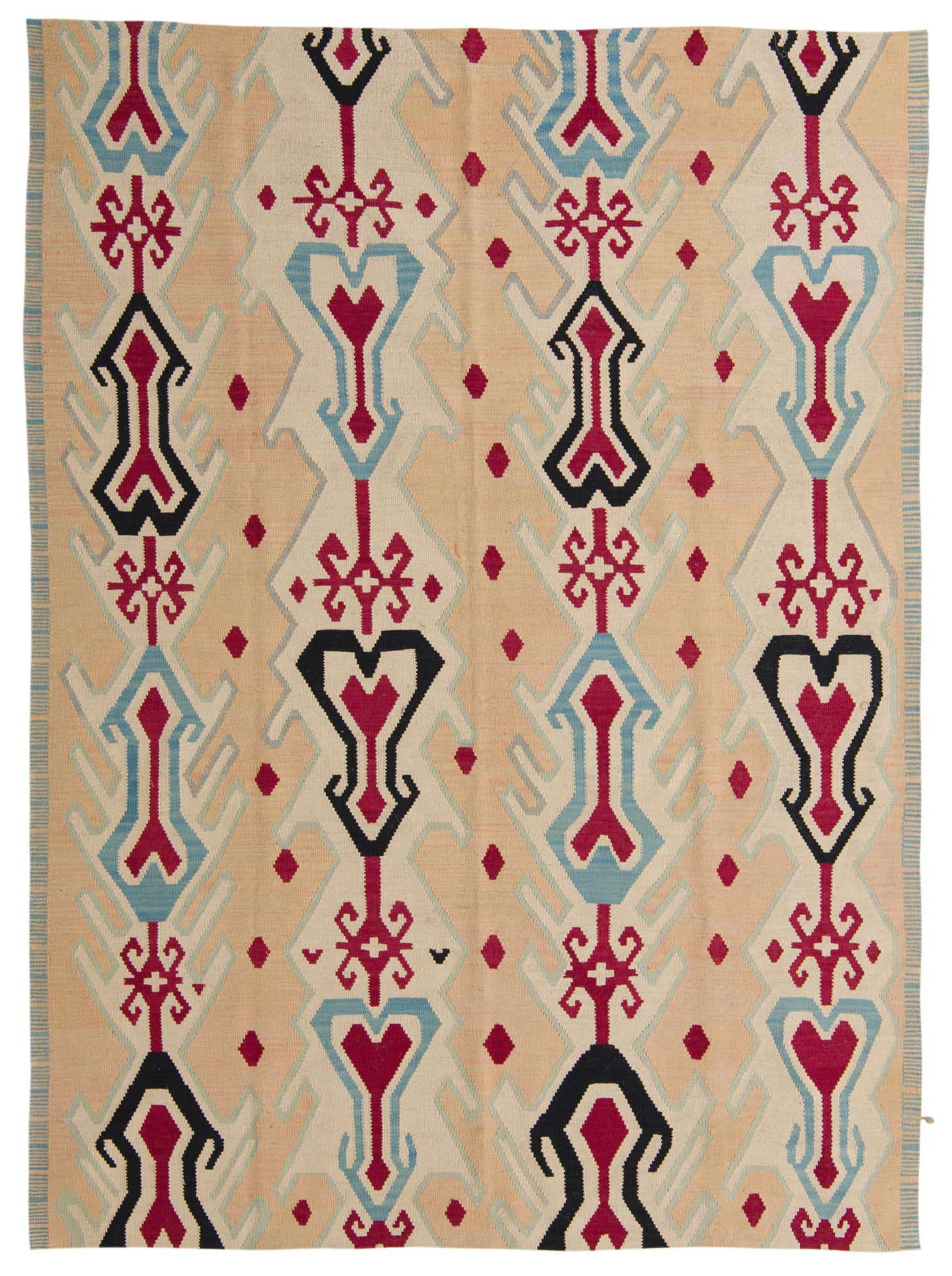 7' x 9' 5 Hand Woven Kilim Modern Wool Rug