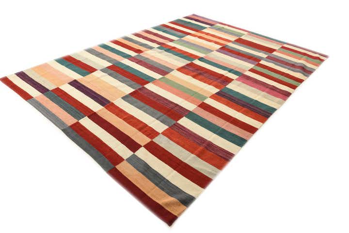 8' 2 x 11' 5 Hand Woven Kilim Modern Wool Rug