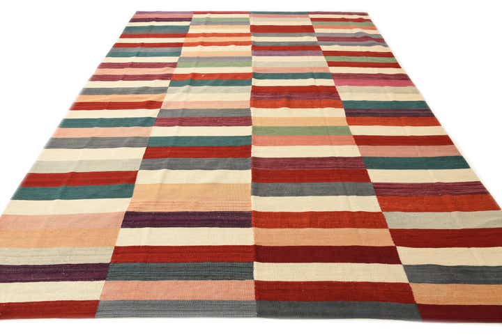 8' 2 x 11' 5 Hand Woven Kilim Modern Wool Rug