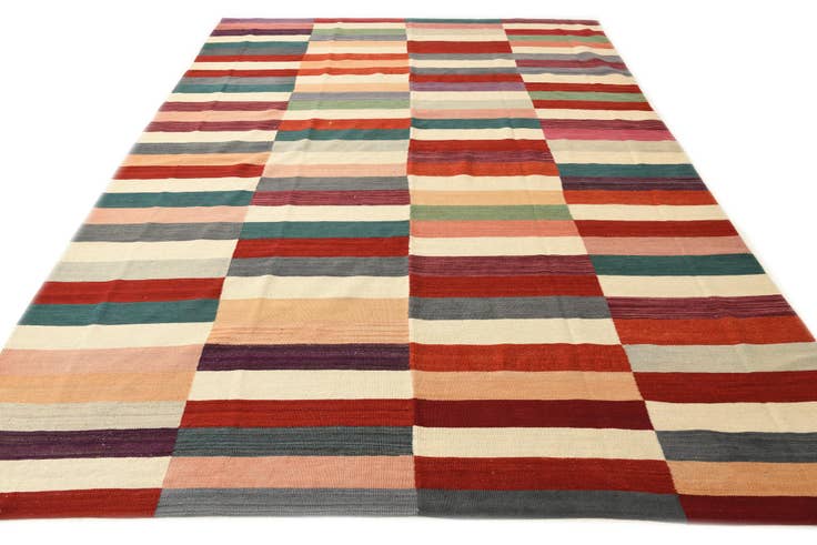Detail image of 8' 2 x 11' 5 Hand Woven Kilim Modern Wool Rug