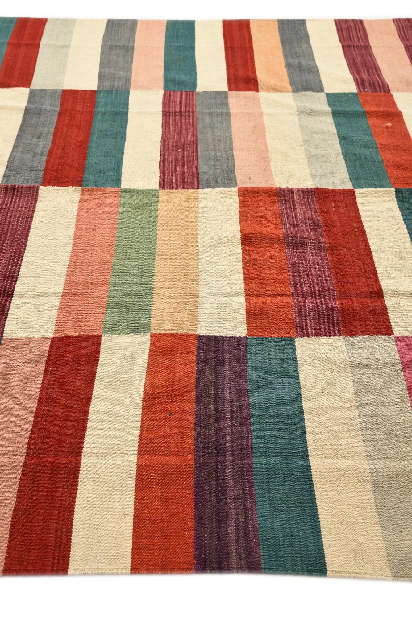 8' 2 x 11' 5 Hand Woven Kilim Modern Wool Rug