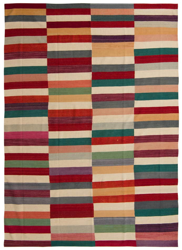 Detail image of 8' 2 x 11' 5 Hand Woven Kilim Modern Wool Rug