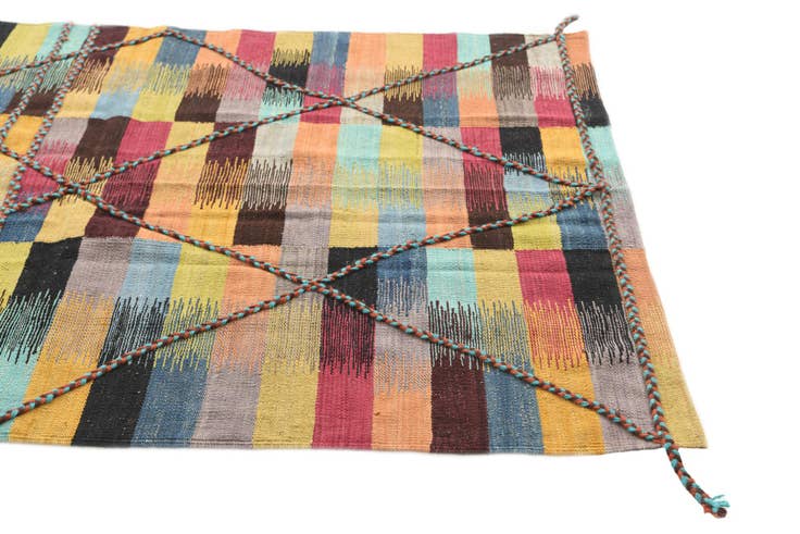 Detail image of 4' 2 x 6' Hand Woven Kilim Modern Wool Rug