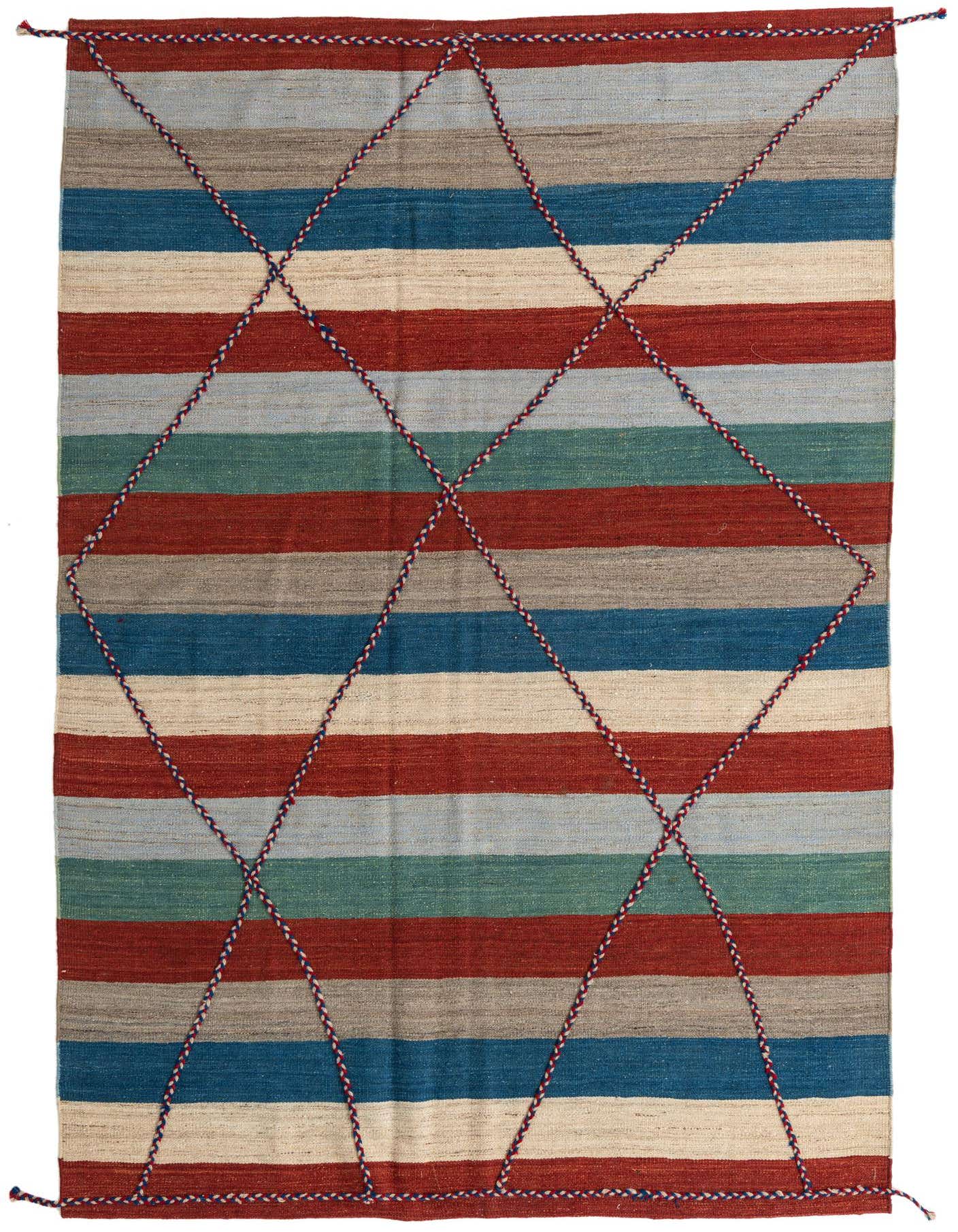 6' 3 x 10' Hand Woven Kilim Modern Wool Rug