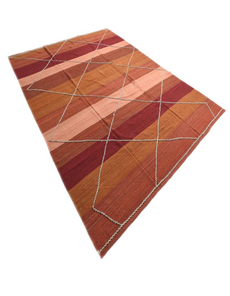 Detail image of 10' 1 x 12' 9 Hand Woven Kilim Modern Wool Rug