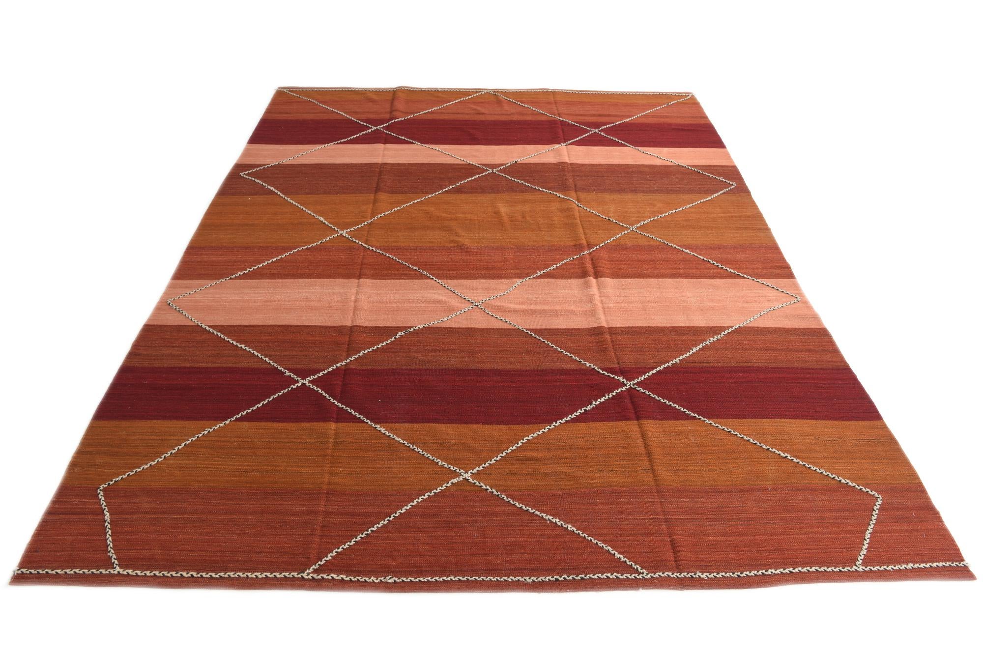 10' 1 x 12' 9 Hand Woven Kilim Modern Wool Rug
