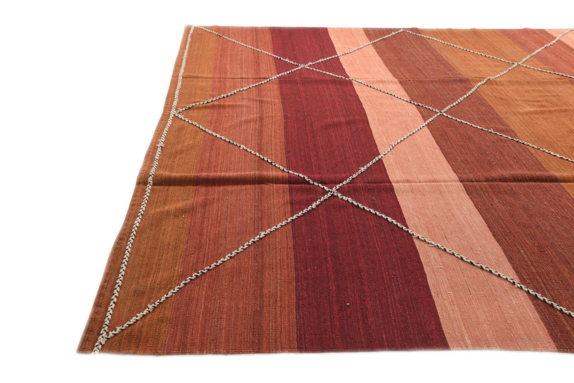 10' 1 x 12' 9 Hand Woven Kilim Modern Wool Rug